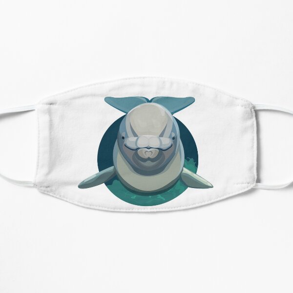 Beluga Whale Round Flat Mask