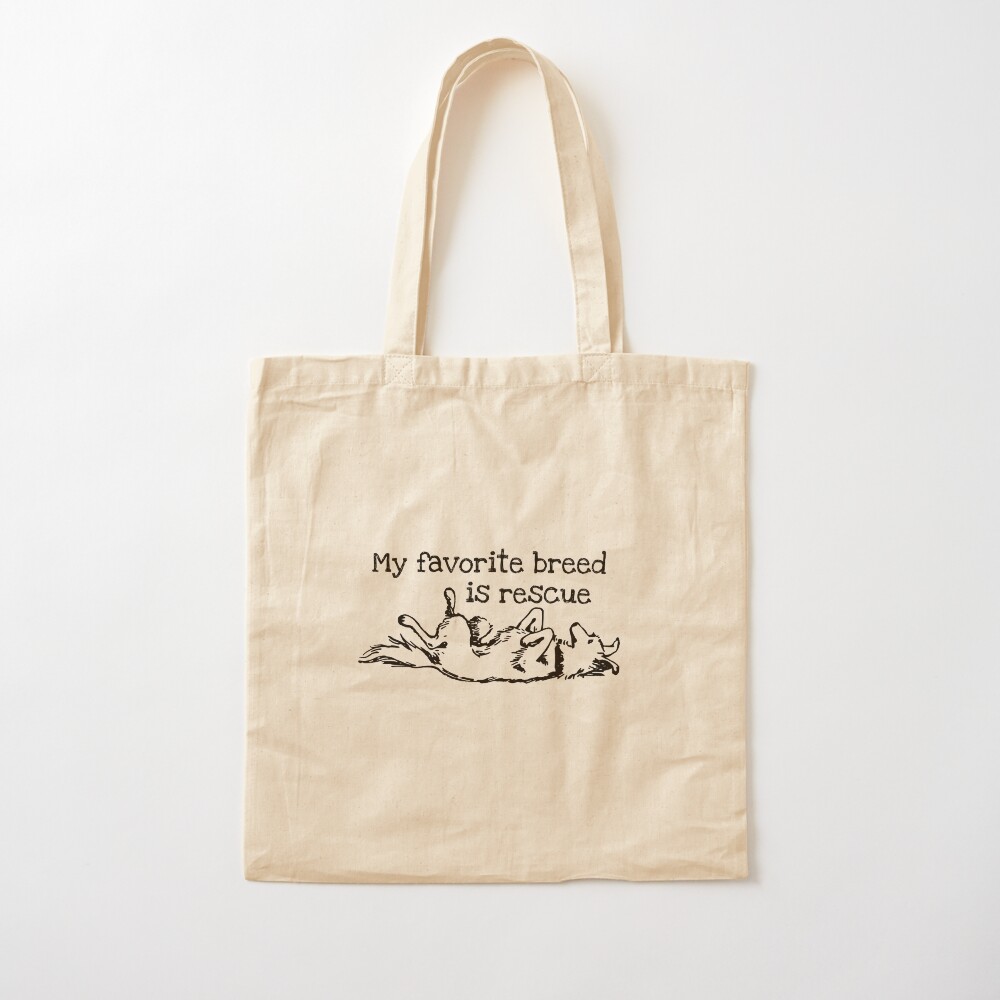 Rescued is My Favorite Breed Dog Eco Friendly Tote Bag Shopping Bag