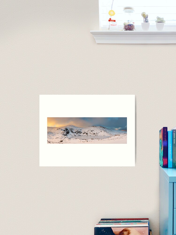 Thumbnail 2 of 3, Art Print, Winter finds Blue Lake, Kosciuszko National Park, NSW, Australia designed and sold by Chockstone.