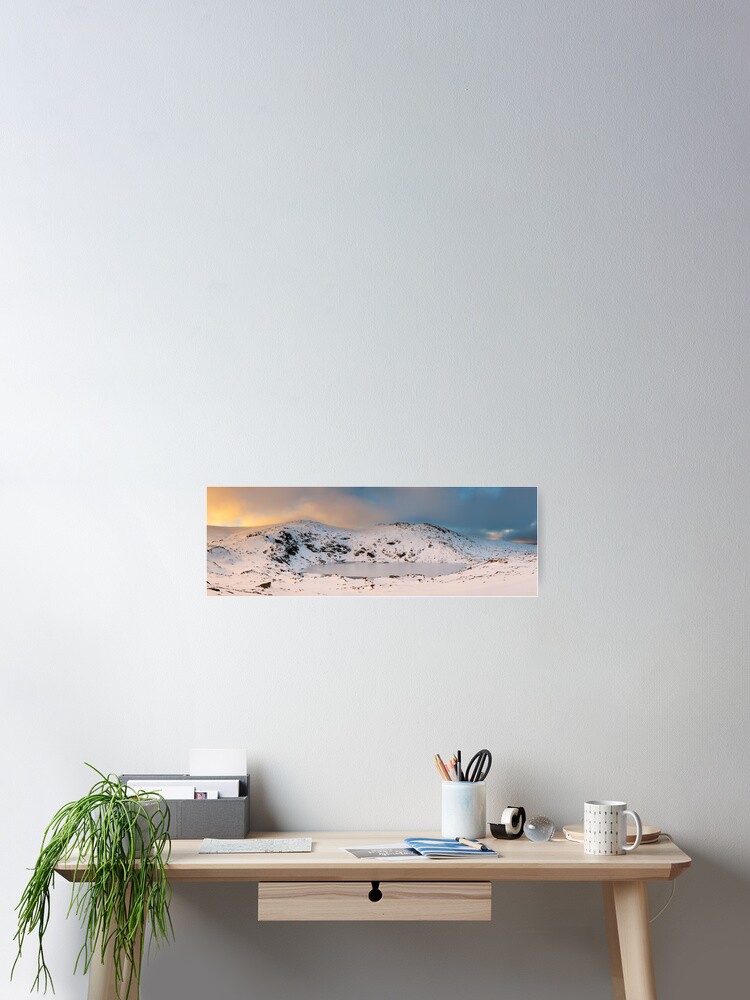 Thumbnail 2 of 3, Poster, Winter finds Blue Lake, Kosciuszko National Park, NSW, Australia designed and sold by Chockstone.
