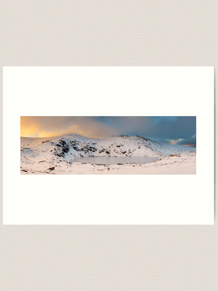 Thumbnail 1 of 3, Art Print, Winter finds Blue Lake, Kosciuszko National Park, NSW, Australia designed and sold by Chockstone.