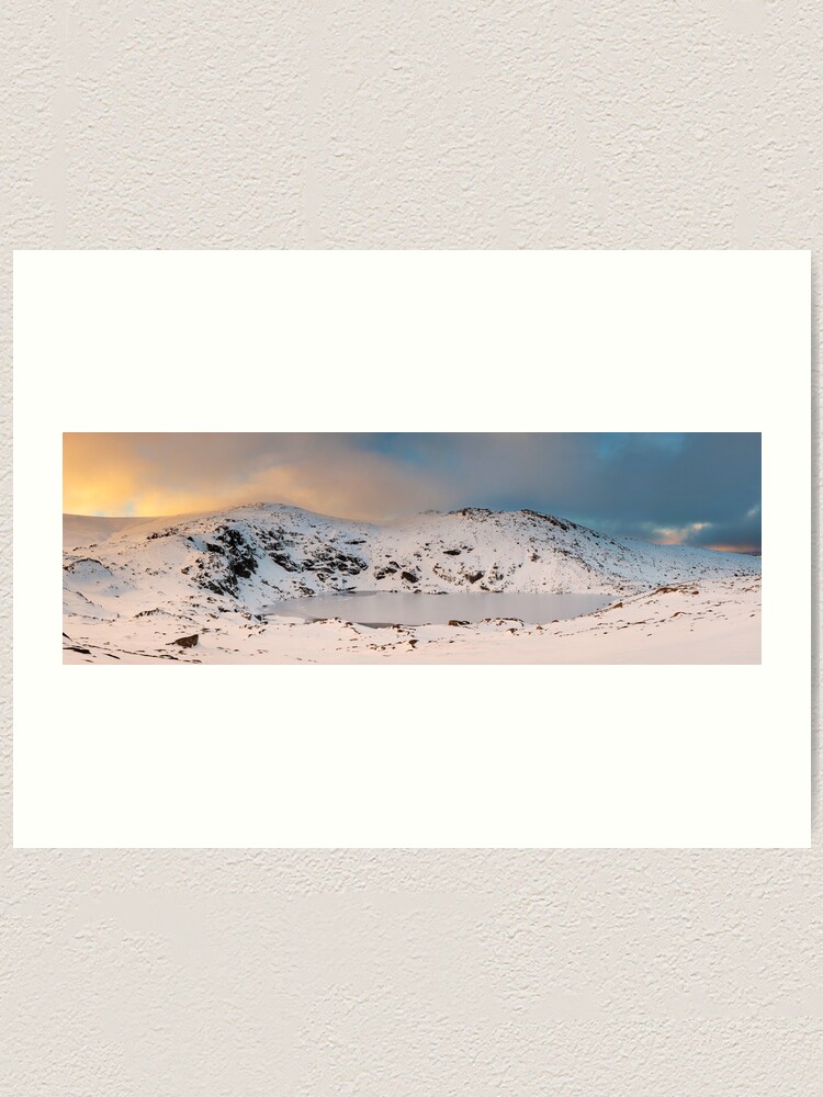 Thumbnail 2 of 3, Art Print, Winter finds Blue Lake, Kosciuszko National Park, NSW, Australia designed and sold by Chockstone.