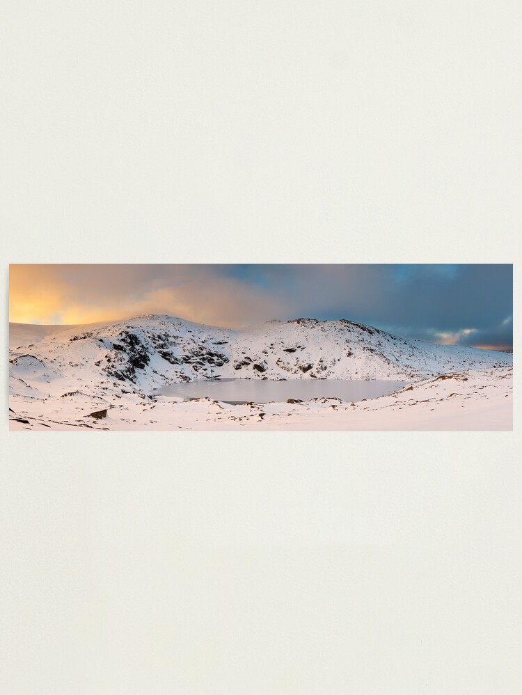Thumbnail 1 of 3, Photographic Print, Winter finds Blue Lake, Kosciuszko National Park, NSW, Australia designed and sold by Chockstone.