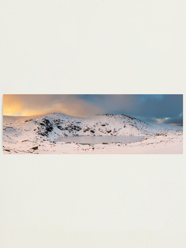 Thumbnail 2 of 3, Photographic Print, Winter finds Blue Lake, Kosciuszko National Park, NSW, Australia designed and sold by Chockstone.