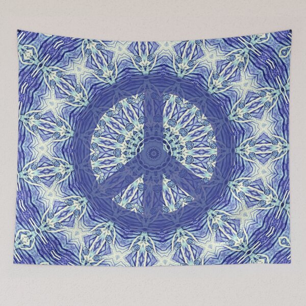 Item preview, Blue Peace Mandala Boho Chic A105 designed and sold by byNicol.