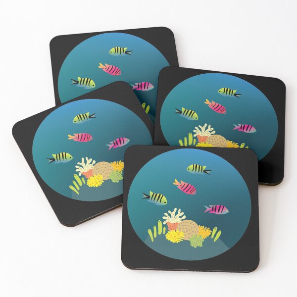 Aperçu de l'œuvre  idée cadeau plongeur poissons créée et vendue par Catcrea.