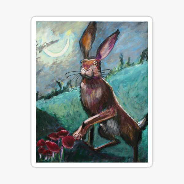 Rabbit Under the Moon Sticker
