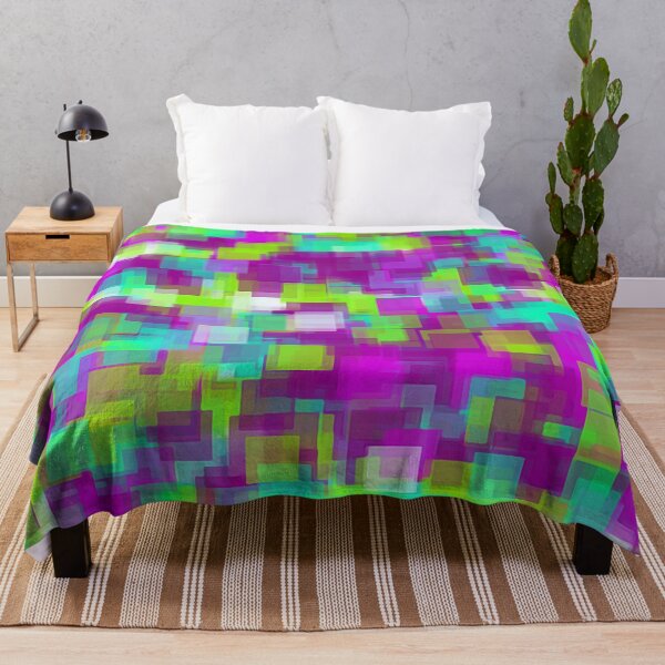 Item preview, green and purple square pattern abstract background designed and sold by Mrvell.
