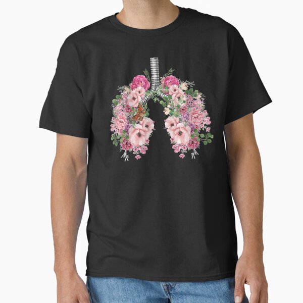Artikel-Vorschau von Lungen, blühende rosa Rosen, Anatomie, Aquarell, designt und verkauft von Collagedream.