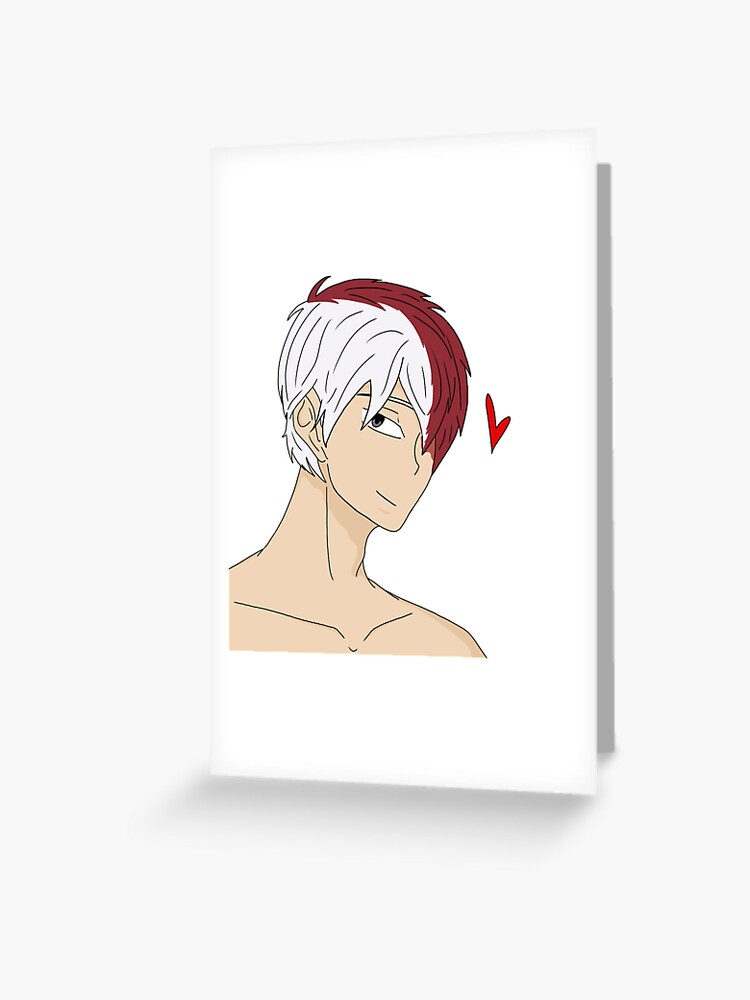 Todoroki Sending Love Greeting Card By Drakken Blue Redbubble