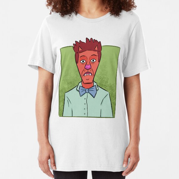 Hipster Cat - Orange Slim Fit T-Shirt