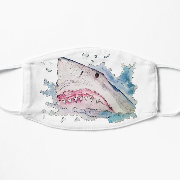 White Shark Face Masks Redbubble - swimming version of mr bruce jaws roblox
