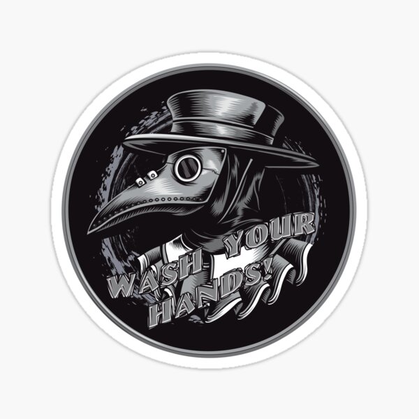 Wash Your Hands Plague Doctor Sticker