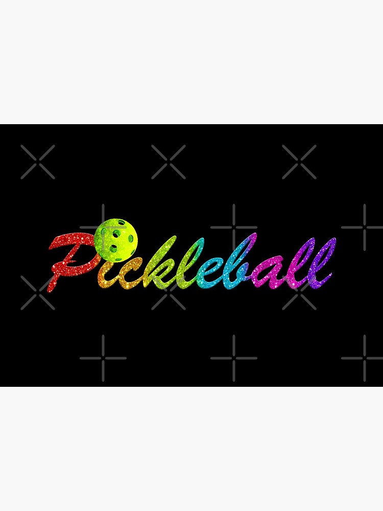Colorful Pickleball Logo with Faux Glitter by 99stars