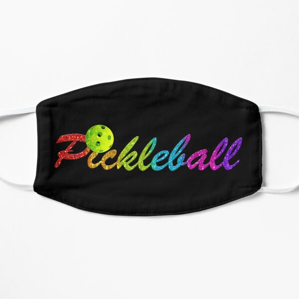Colorful Pickleball Logo with Faux Glitter Mask