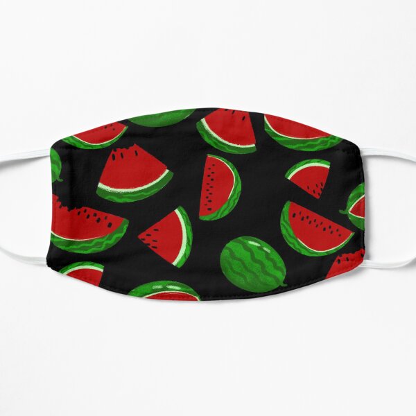 Watermelon Pattern Black Background Mask