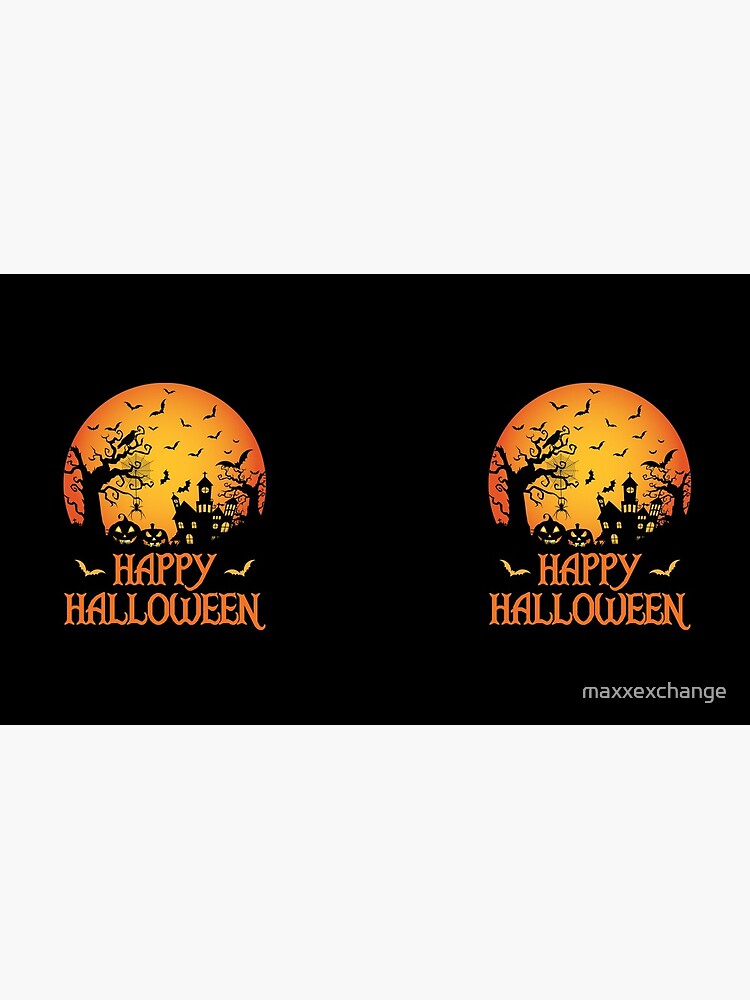 Haunted House Spider Cobweb Bat Crow Moonlit Gourd. by maxxexchange
