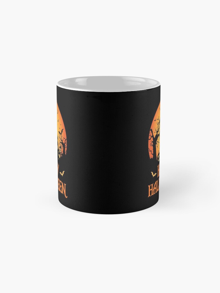 Alternate view of Haunted House Spider Cobweb Bat Crow Moonlit Gourd. Mug