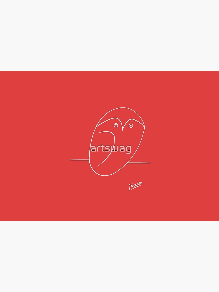 Picasso - Baby Owl - Signature - Line Drawing - WHITE by artswag