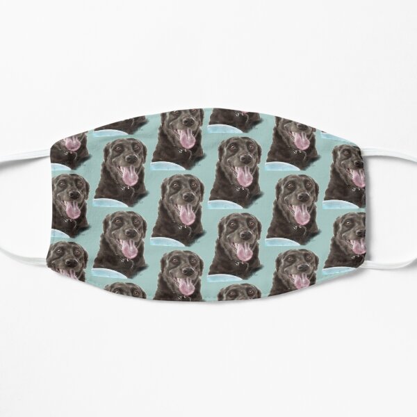 Smiling Happy Chocolate Labrador Retriever and Frisbee Mask
