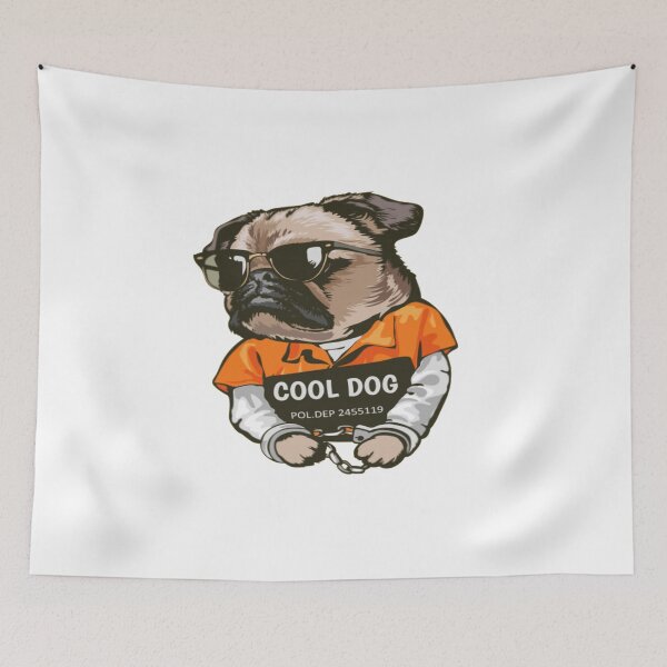 Item preview, cartoon-pug-dog-prisoner-costume-with-sign- designed and sold by kedesign1.