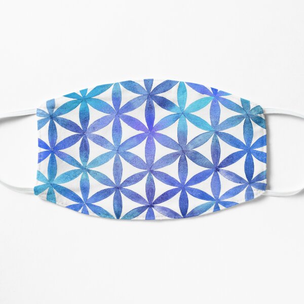 BLUE FLOWER OF LIFE Flat Mask