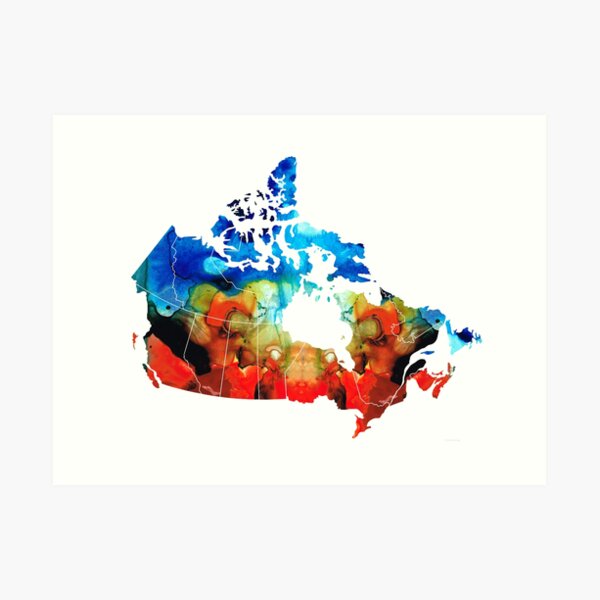 "Canada Canadian Map By Sharon Cummings" Art Print for Sale by
