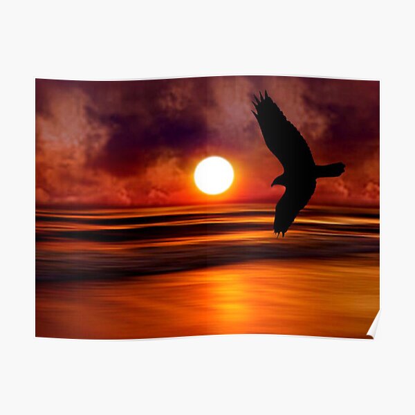 Dreams Fly Beyond Sunset Point Poster