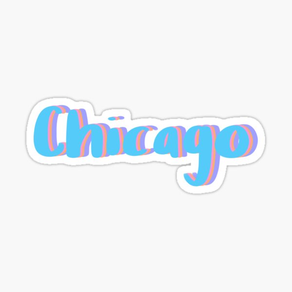 CITY OF CHICAGO SCRIPT CURSIVE TEXT (DISTRESSED BLACK) Sticker for Sale by  enigmaticone