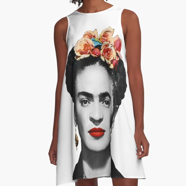 Portrait de Frida Kahlo noir et blanc Robe trapèze