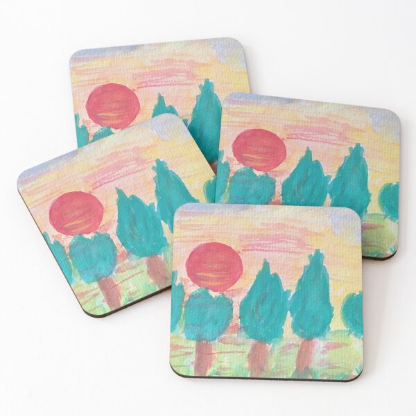 Item preview, Árboles verdes y caluroso atardecer designed and sold by coolbeans1512.