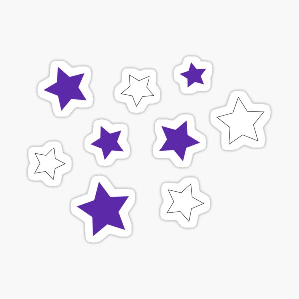 Purple and White Stars Sticker