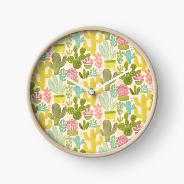 Painted Succulents Clock