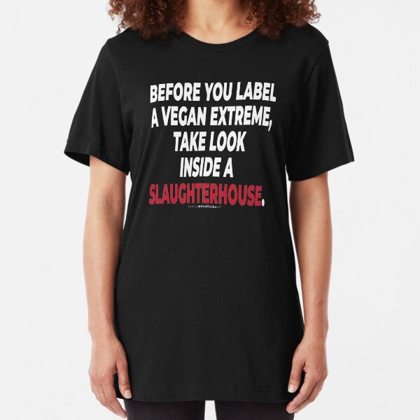 Vegan Activist Graphics #takingblindfoldsoff 73 Slim Fit T-Shirt