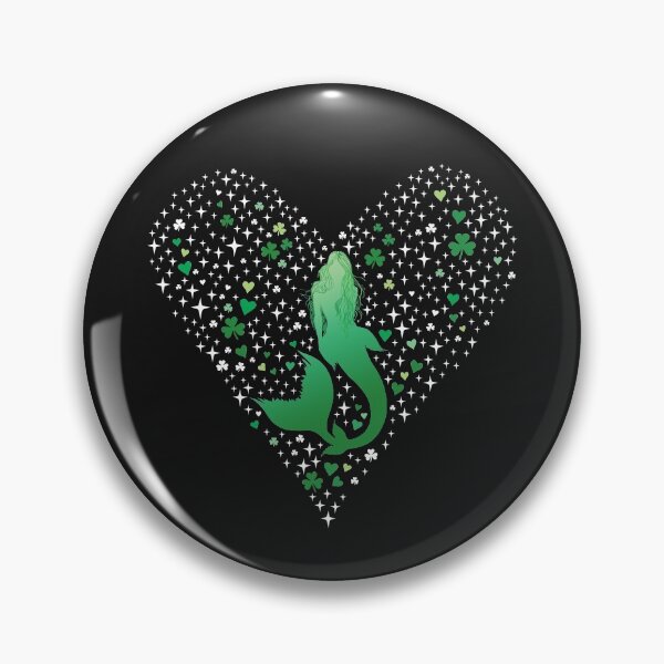 Item preview, St. Patrick's Day Irish Mermaid Heart with Shamrocks designed and sold by glintintheeye.