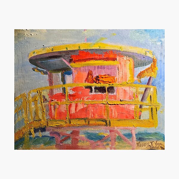 Item preview, Beach Hut Oil Painting designed and sold by Nancy T Van Ness.