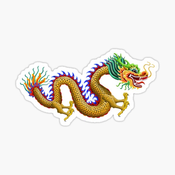 Gold Chinese Dragon Sticker