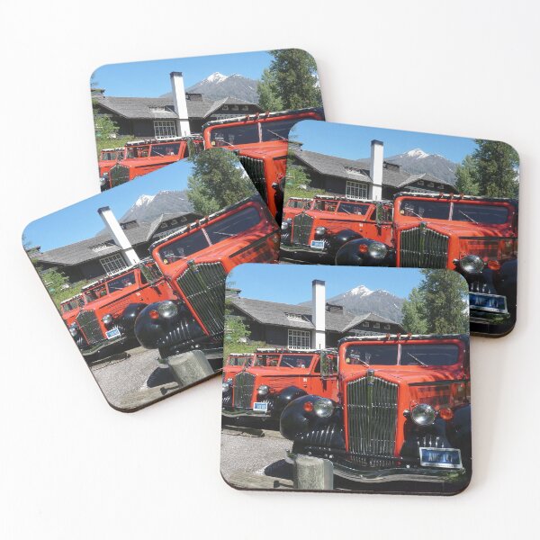 Item preview, Historic Red Jammers of Glacier National Park designed and sold by Lucinda Walter.