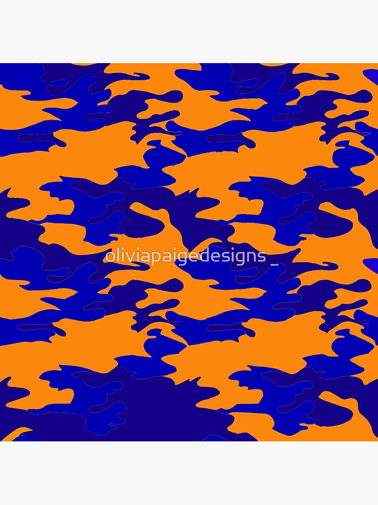 "orange & blue camo" Sticker for Sale by OliviaK15 Redbubble