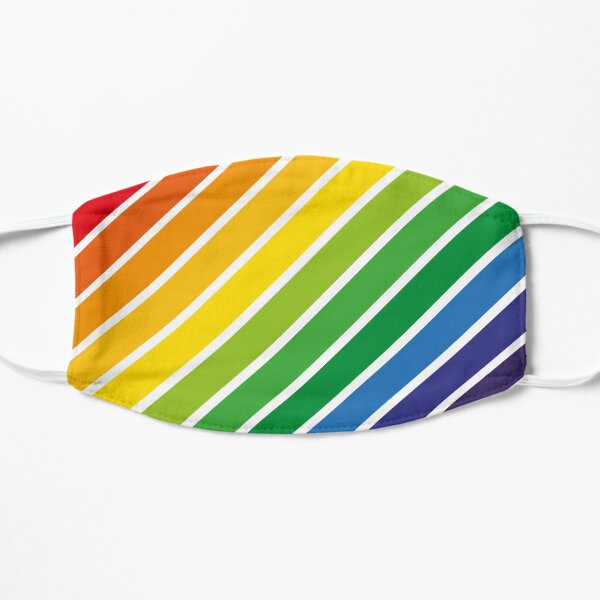 Colorful Rainbow Diagonal Stripes Design Pattern Mask