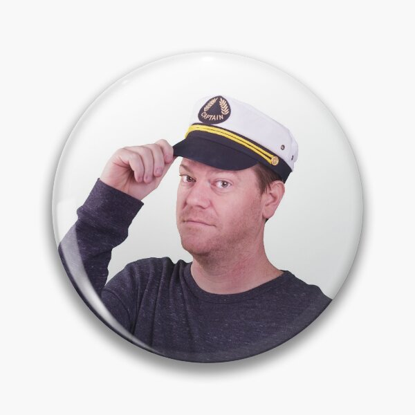 Item preview, Middle-aged man scruffy faced wearing a captains hat tipping it with his hand great fun quirky bon voyage gifts   designed and sold by g2rdsmith.