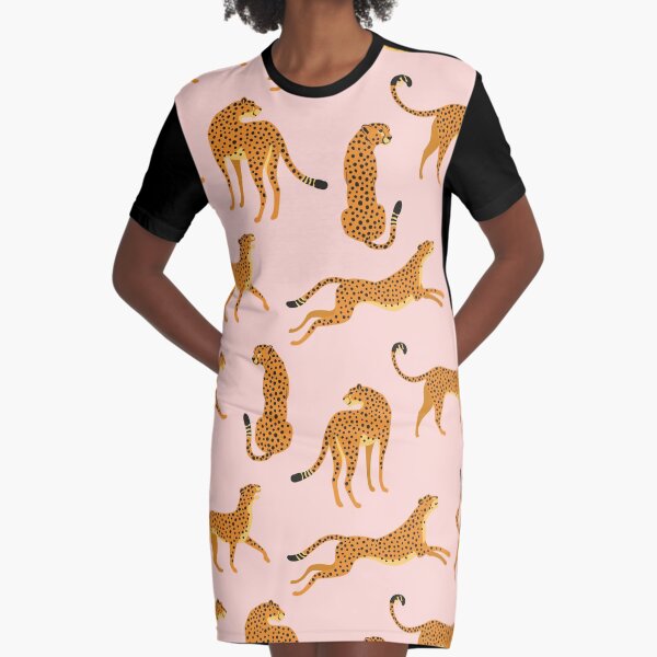 Leopards or cheetahs. Graphic T-Shirt Dress