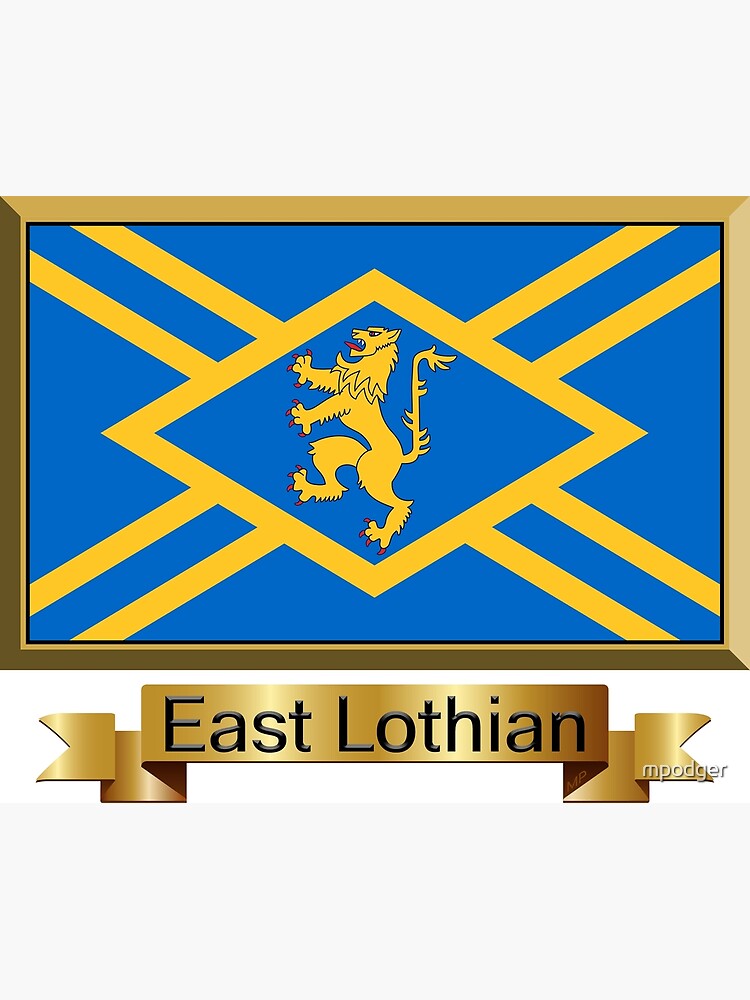 "East Lothian Flag Gifts, Stickers & Products Named" Poster by mpodger Redbubble