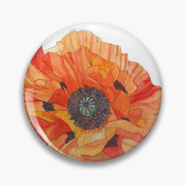 Item preview, Pintura de acuarela original de Orange Poppy individual designed and sold by esvb.