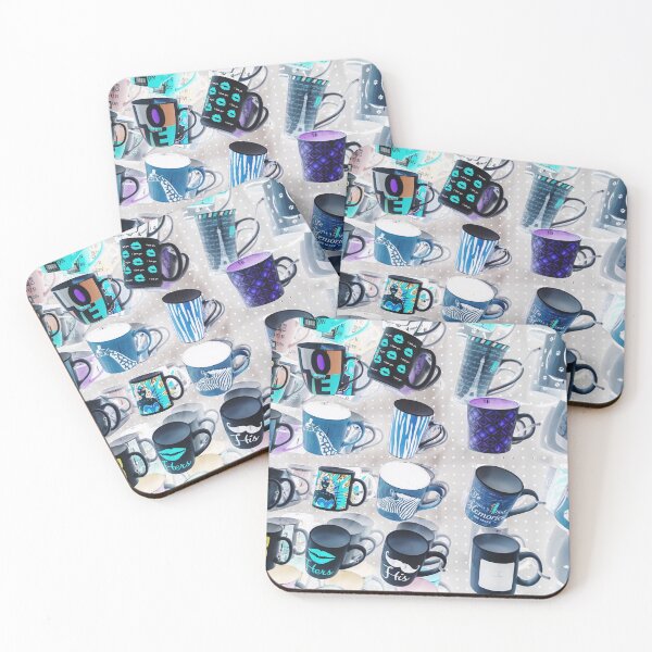 Item preview, colorful mugs hanging on the white wall designed and sold by Mrvell.
