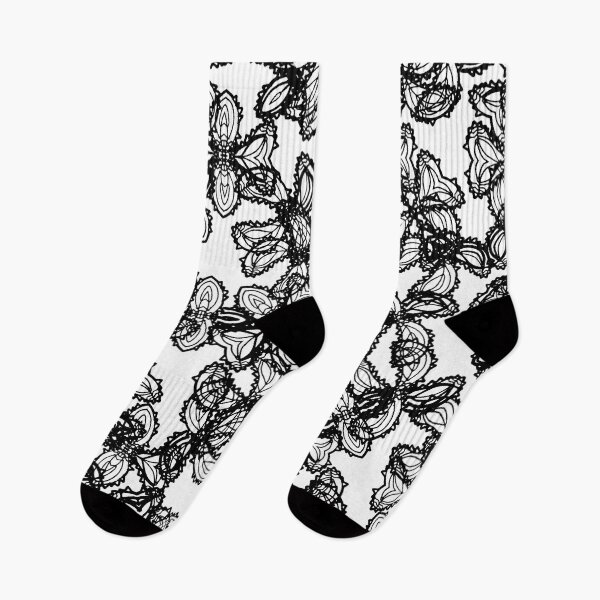 Item preview, Stylized Botanical Motif Black and White Print designed and sold by DFLC Prints.