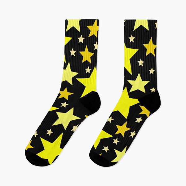 Item preview, Yellow Stars (Black) designed and sold by Cosmic Cutenesss.