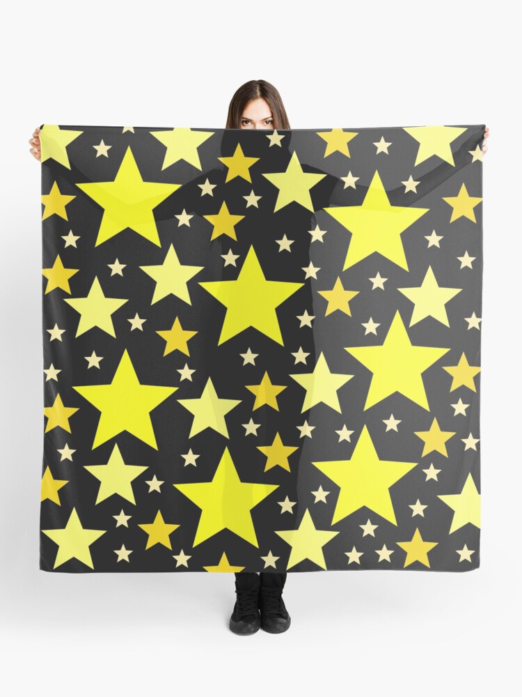black scarf with yellow stars