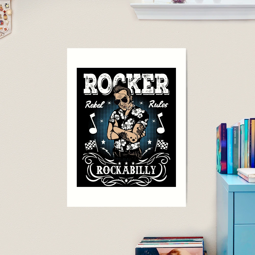 Rockabilly Style Vintage Rockers Retro Bikers Rock and Roll Music