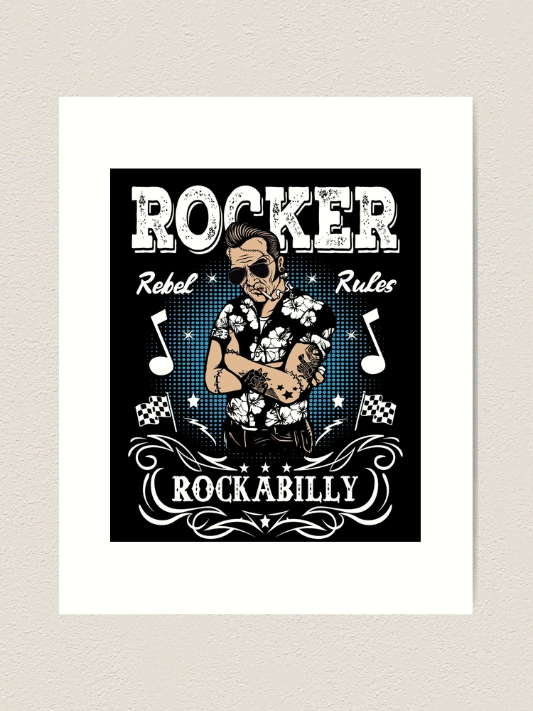 Rockabilly Style Vintage Rockers Retro Bikers Rock and Roll Music